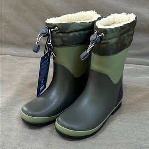 Joules Green and Black Kids Rain & Snow Boots